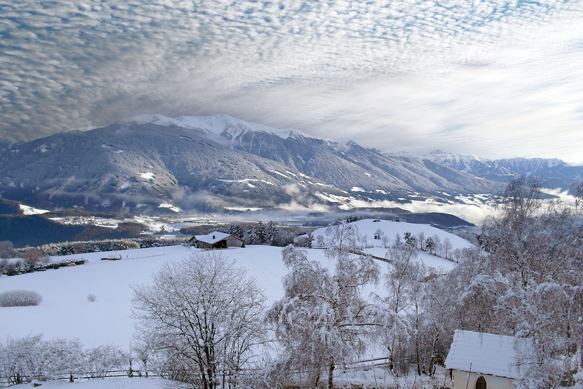 Ausblick Dolomiten Winter